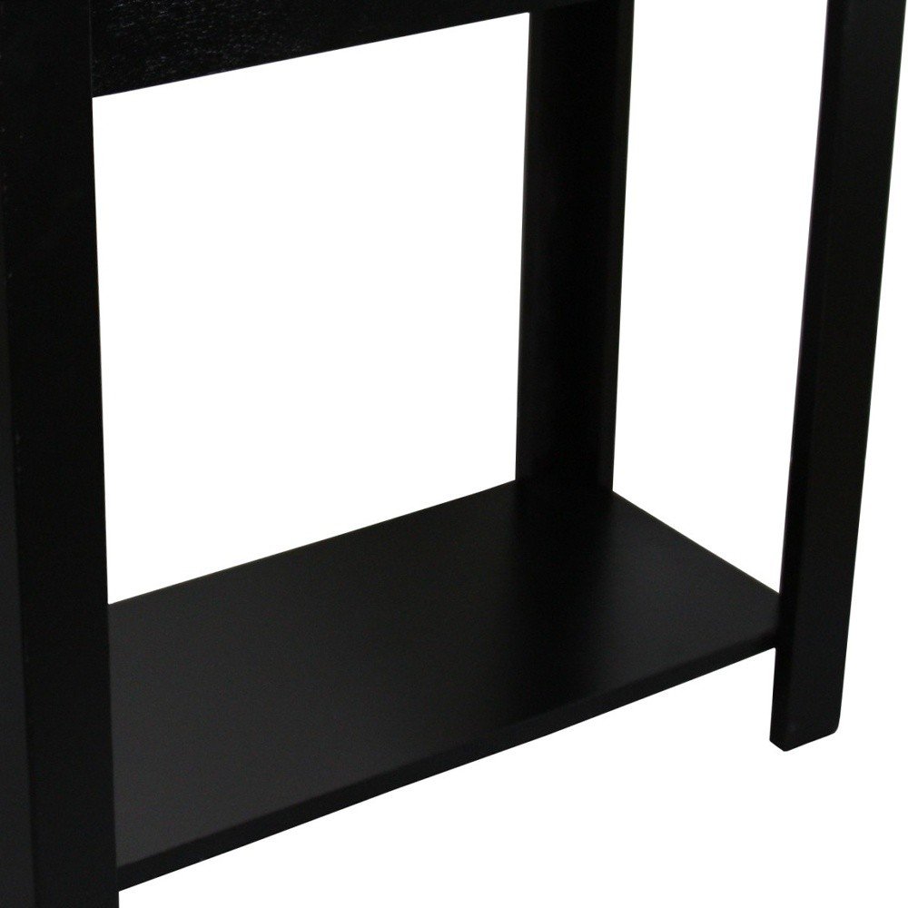 24" Black End Table With Shelf — view 4