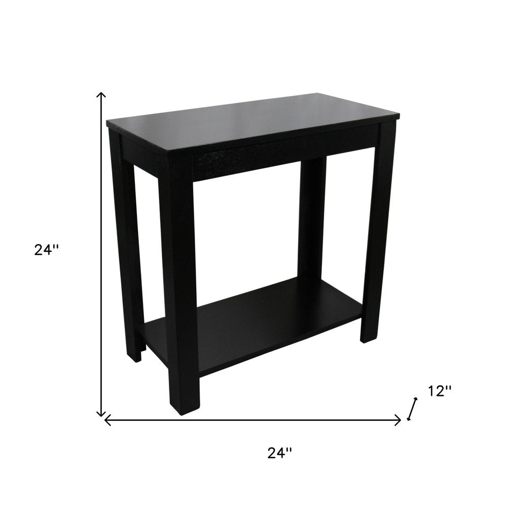 24" Black End Table With Shelf HomeRoots