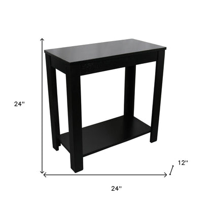 24" Black End Table With Shelf HomeRoots
