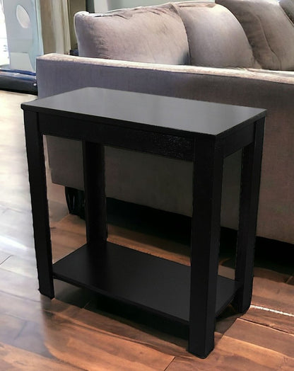 24" Black End Table With Shelf HomeRoots