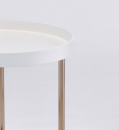 22" Copper And White Round End Table HomeRoots