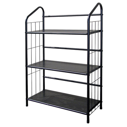 Black 3 Shelf Metal Standing Book Shelf - FurniFindUSA