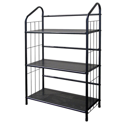 37" Black Metal Three Tier Bookcase HomeRoots