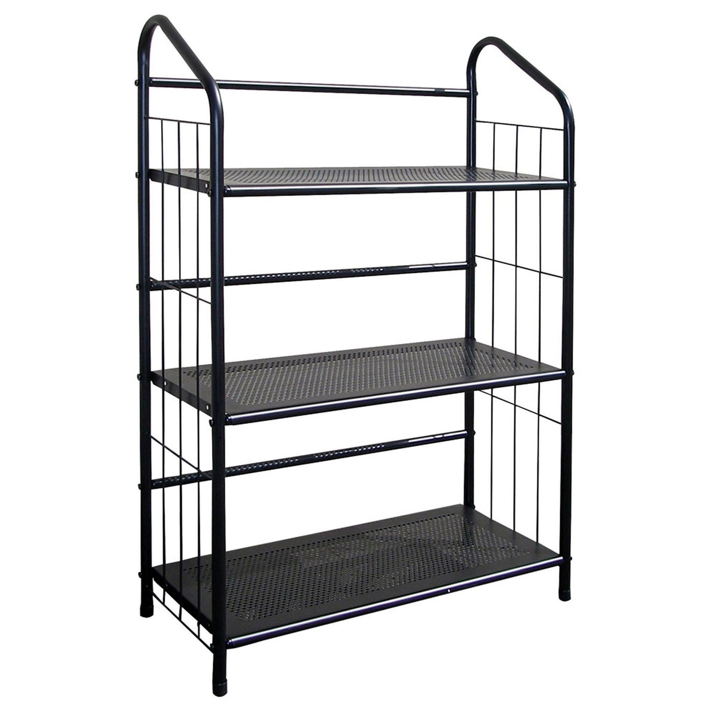 Black 3 Shelf Metal Standing Book Shelf - FurniFindUSA