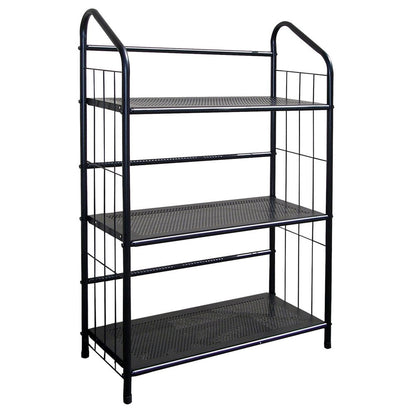 37" Black Metal Three Tier Bookcase HomeRoots
