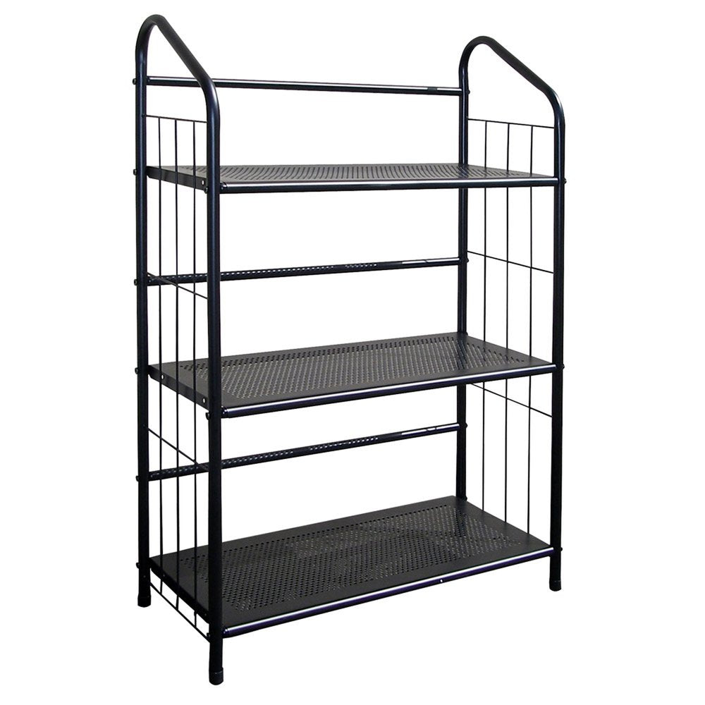 37" Black Metal Three Tier Bookcase HomeRoots