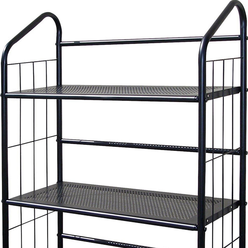37" Black Metal Three Tier Bookcase HomeRoots