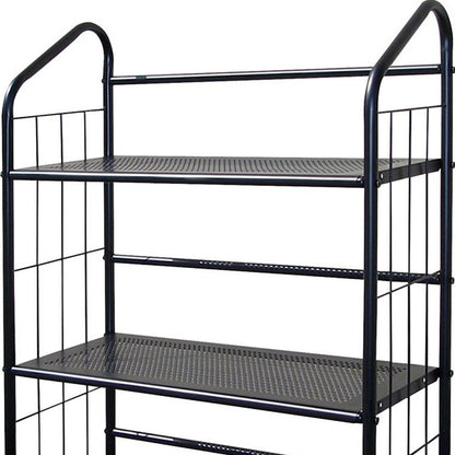 37" Black Metal Three Tier Bookcase HomeRoots