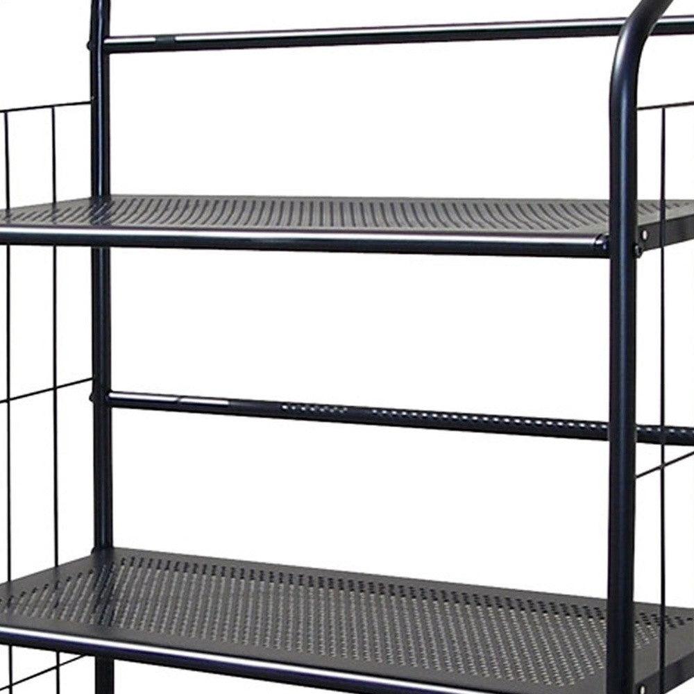 Black 3 Shelf Metal Standing Book Shelf - FurniFindUSA