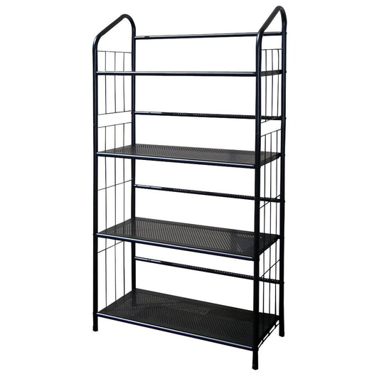 49" Black Metal Four Tier Bookcase HomeRoots