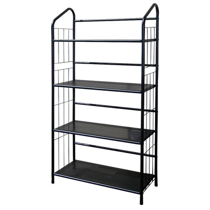 49" Black Metal Four Tier Bookcase HomeRoots