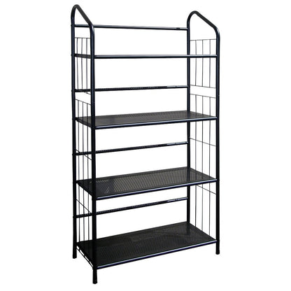 49" Black Metal Four Tier Bookcase HomeRoots