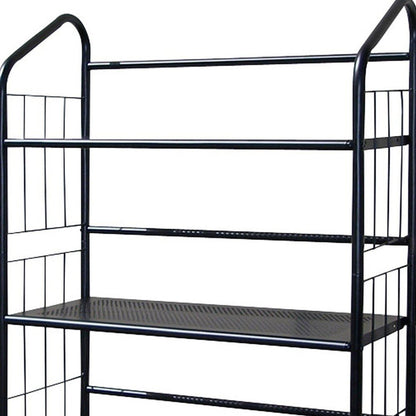 49" Black Metal Four Tier Bookcase HomeRoots