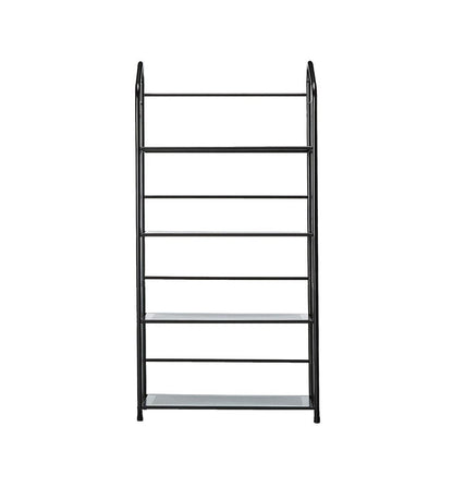 49" Black Metal Four Tier Bookcase HomeRoots