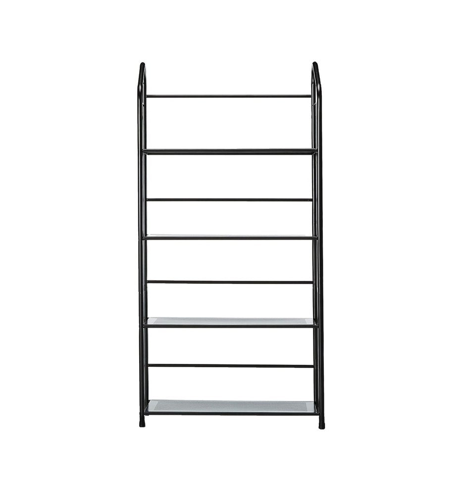 49" Black Metal Four Tier Bookcase HomeRoots