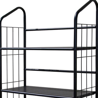 64" Black Metal Five Tier Bookcase HomeRoots