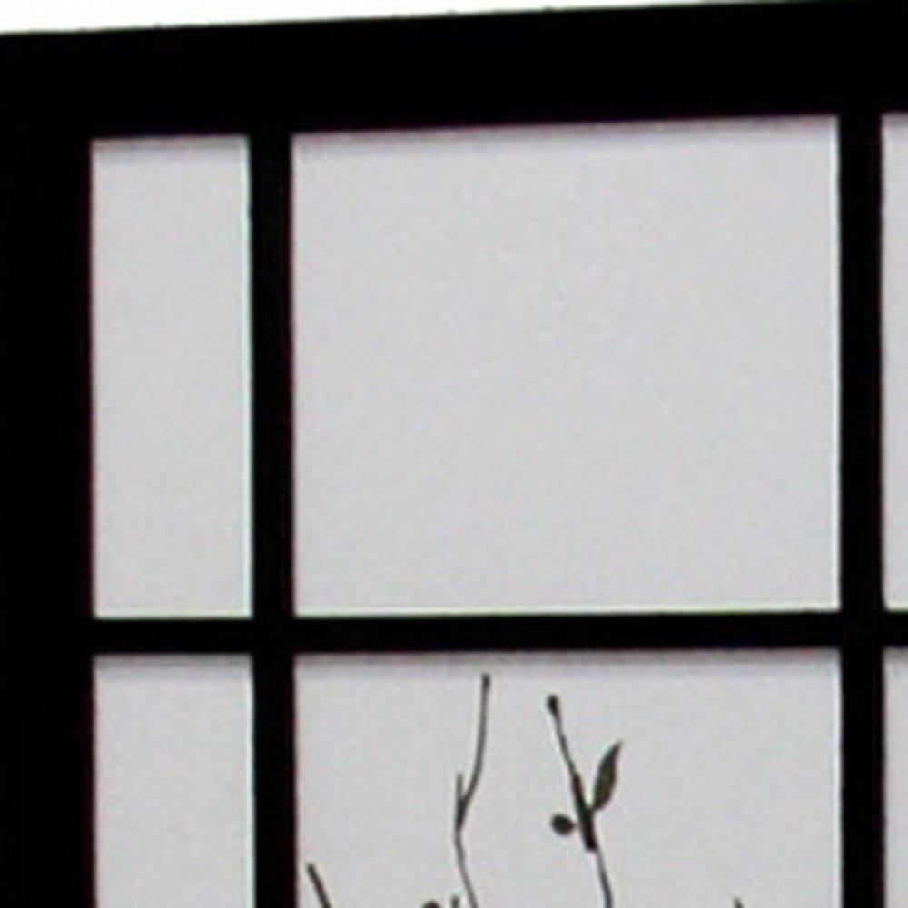 70" Black And White Heavy Duty Rice Paper Folding Three Panel Screen Room Divider HomeRoots