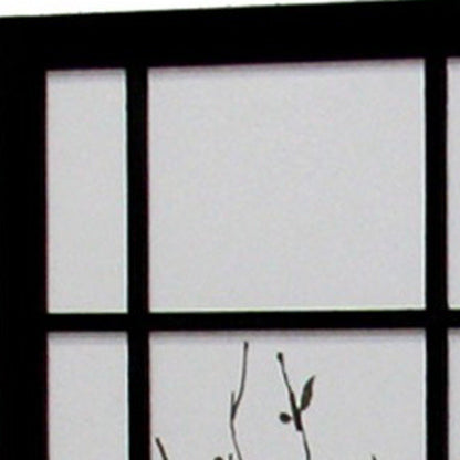 70" Black And White Heavy Duty Rice Paper Folding Three Panel Screen Room Divider HomeRoots