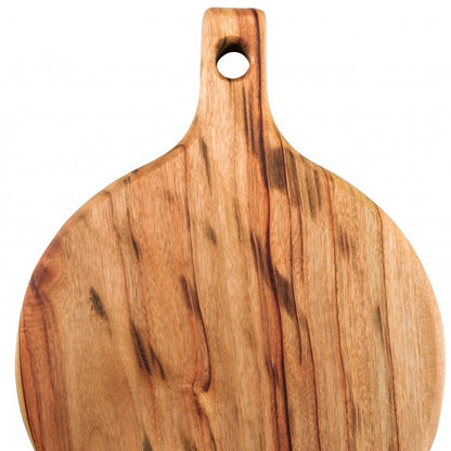 12" Natural Wood Anti Bacterial Round Pizza Paddle Board