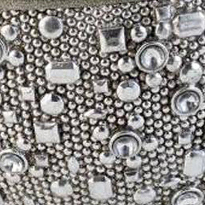 9" Silver Resin Jewelry Box With Gemstones and Crystals HomeRoots