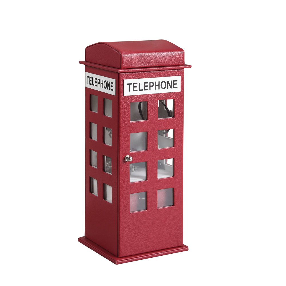 12" White Faux Leather Telephone Booth Jewelry Box — view 9