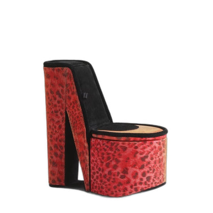 9" Purple And Black Glitter Velvet High Heel Jewelry Box HomeRoots