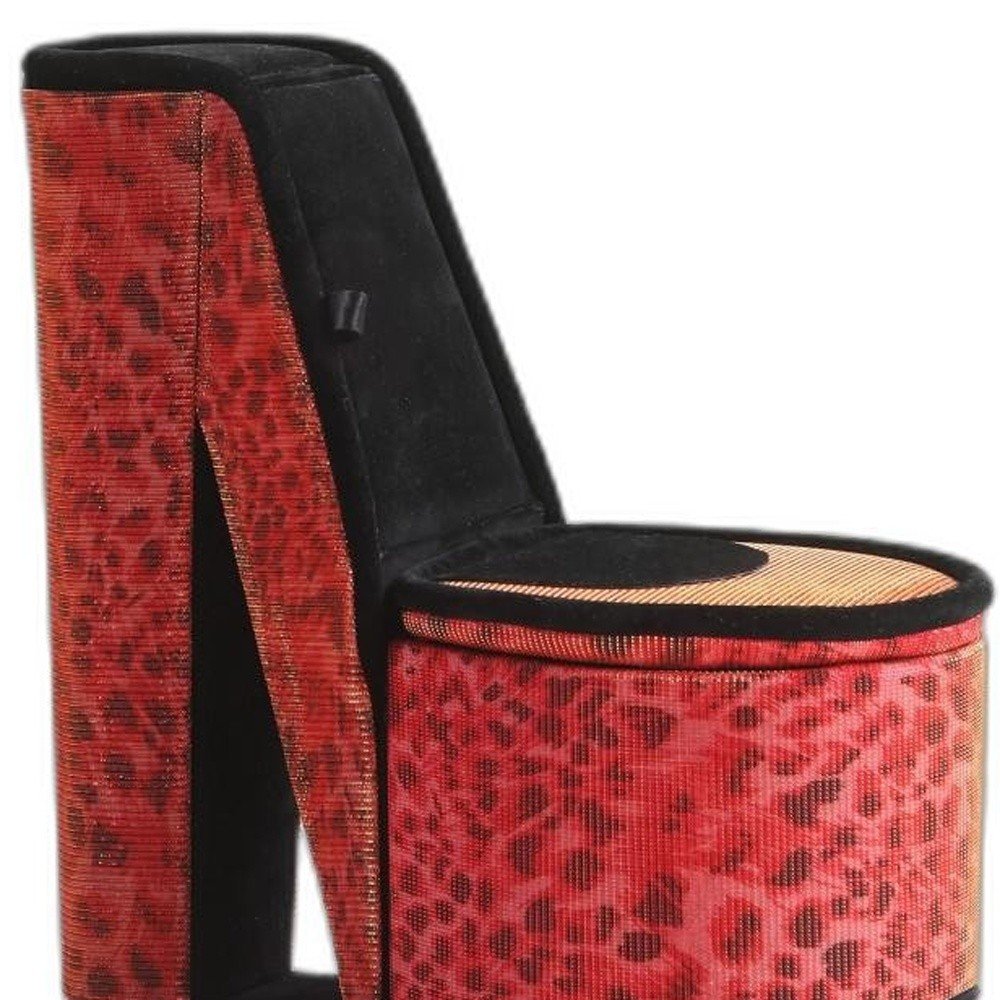 9" Purple And Black Glitter Velvet High Heel Jewelry Box HomeRoots