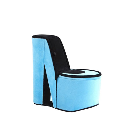 9" Purple And Black Glitter Velvet High Heel Jewelry Box HomeRoots
