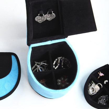 9" Purple And Black Glitter Velvet High Heel Jewelry Box HomeRoots