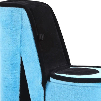 9" Turquoise And Black Velvet High Heel Jewelry Box HomeRoots