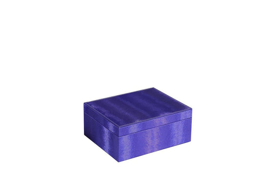 10" Azure Faux Leather Six Section Mirrored Jewelry Box HomeRoots