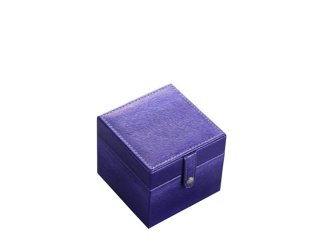 4" Azure Faux Leather Five Section Jewelry Box Travel Case With Mirror HomeRoots