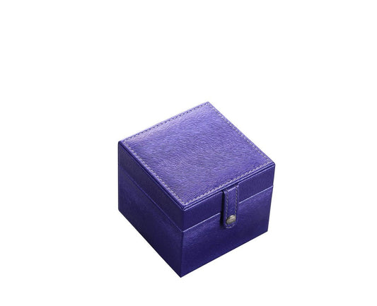 4" Azure Faux Leather Five Section Jewelry Box Travel Case With Mirror HomeRoots