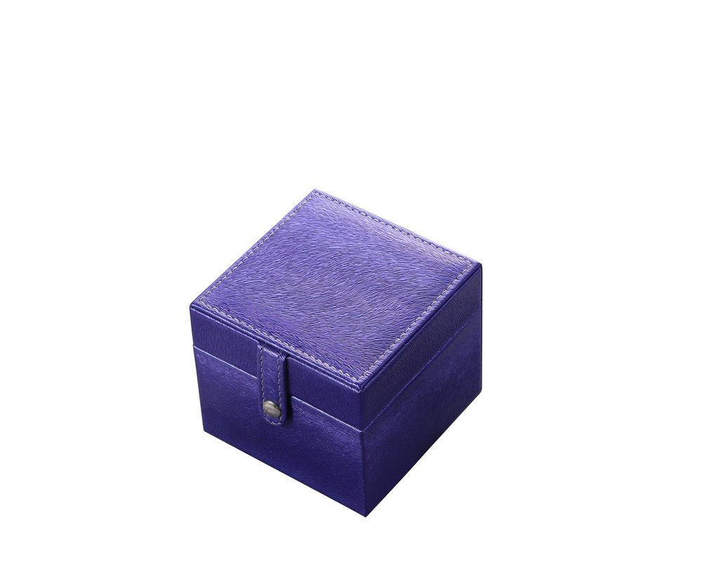 4" Azure Faux Leather Five Section Jewelry Box Travel Case With Mirror HomeRoots