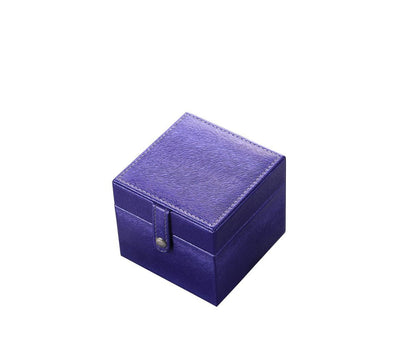 4" Azure Faux Leather Five Section Jewelry Box Travel Case With Mirror HomeRoots