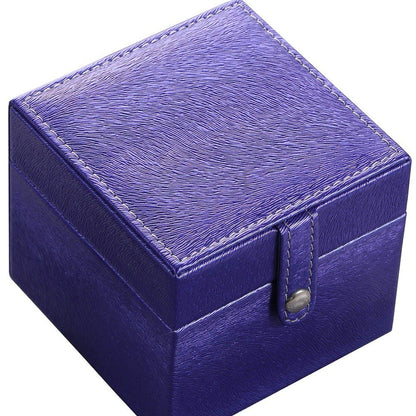 4" Azure Faux Leather Five Section Jewelry Box Travel Case With Mirror HomeRoots
