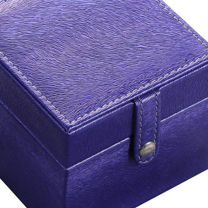 4" Azure Faux Leather Five Section Jewelry Box Travel Case With Mirror HomeRoots