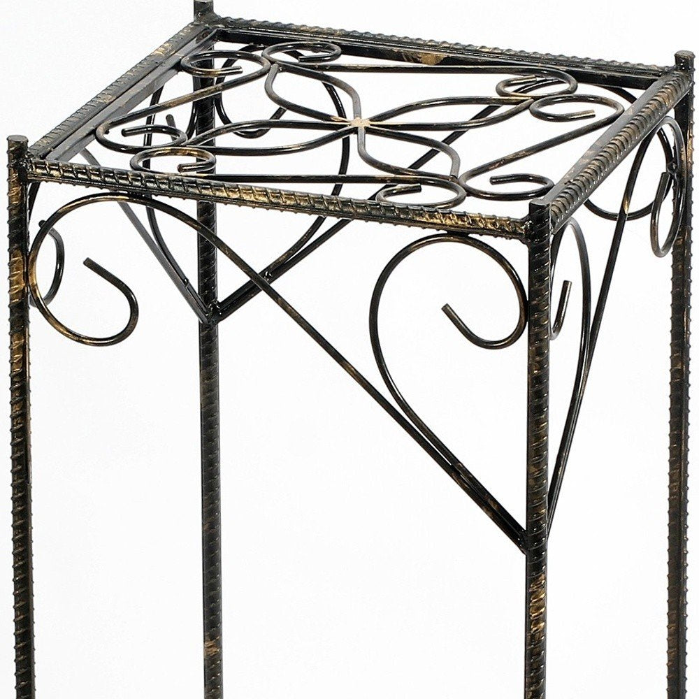 26" Black And Gold Metal Garden Accents Accessories HomeRoots