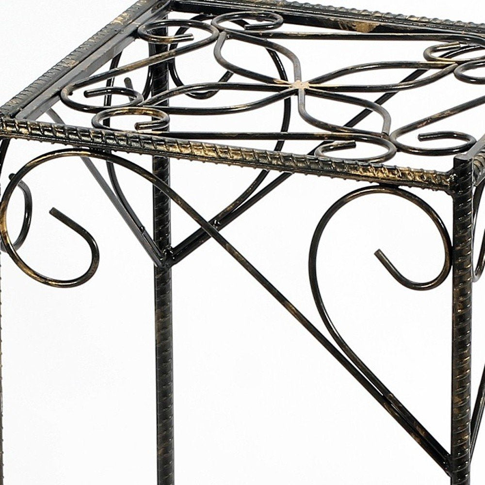 26" Black And Gold Metal Garden Accents Accessories HomeRoots