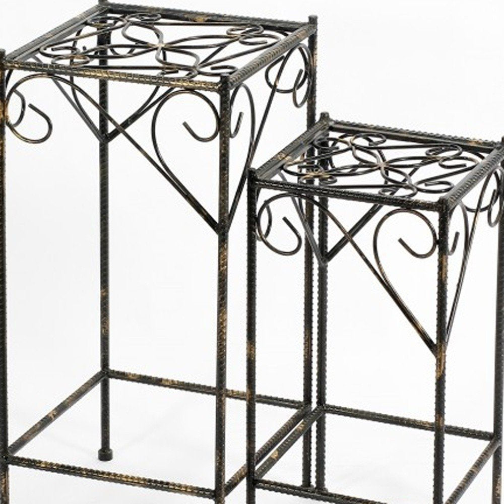 26" Black And Gold Metal Garden Accents Accessories HomeRoots