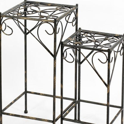 26" Black And Gold Metal Garden Accents Accessories HomeRoots