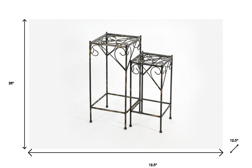 26" Black And Gold Metal Garden Accents Accessories HomeRoots