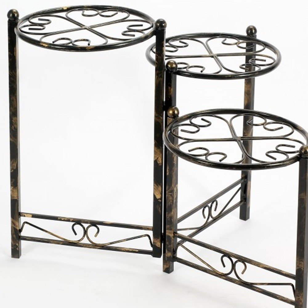 24" Black And Gold Metal Garden Accents Accessories HomeRoots