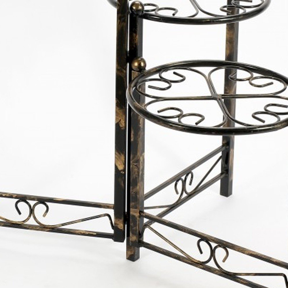 24" Black And Gold Metal Garden Accents Accessories HomeRoots