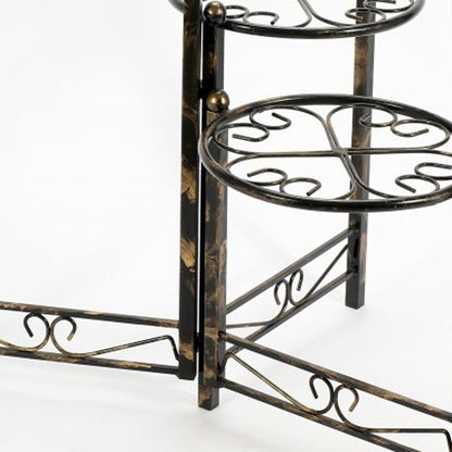 24" Black And Gold Metal Garden Accents Accessories HomeRoots