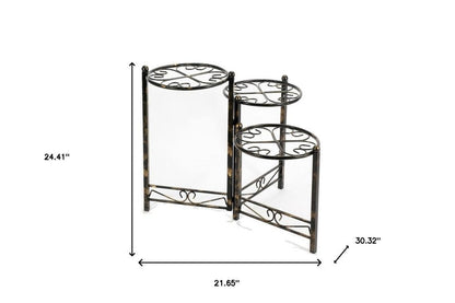 24" Black And Gold Metal Garden Accents Accessories HomeRoots