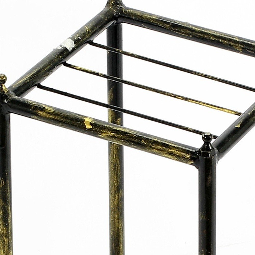 17" Black And Gold Metal Garden Accents Accessories HomeRoots