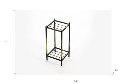 17" Black And Gold Metal Garden Accents Accessories HomeRoots