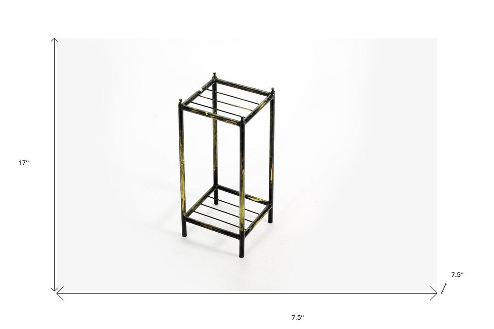 17" Black And Gold Metal Garden Accents Accessories HomeRoots