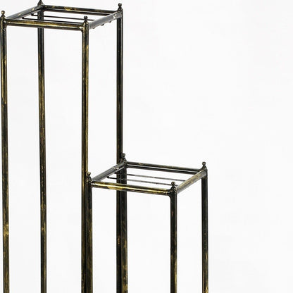 Set of Three Black And Gold Metal Garden Accents Accessories HomeRoots